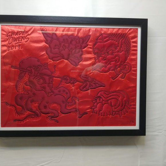 Swade Owens Original Hand Embroidered 2019 Framed - Picture 5 of 5